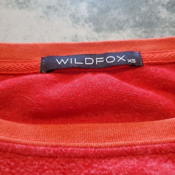 Wildfox red wine& blue Sweatshirt sz XS - Picture 3 of 5